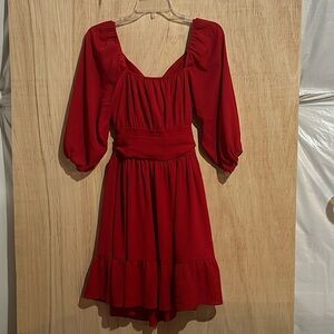 IHOT red dress, quarter sleeves, has a little opening in the back and ti…